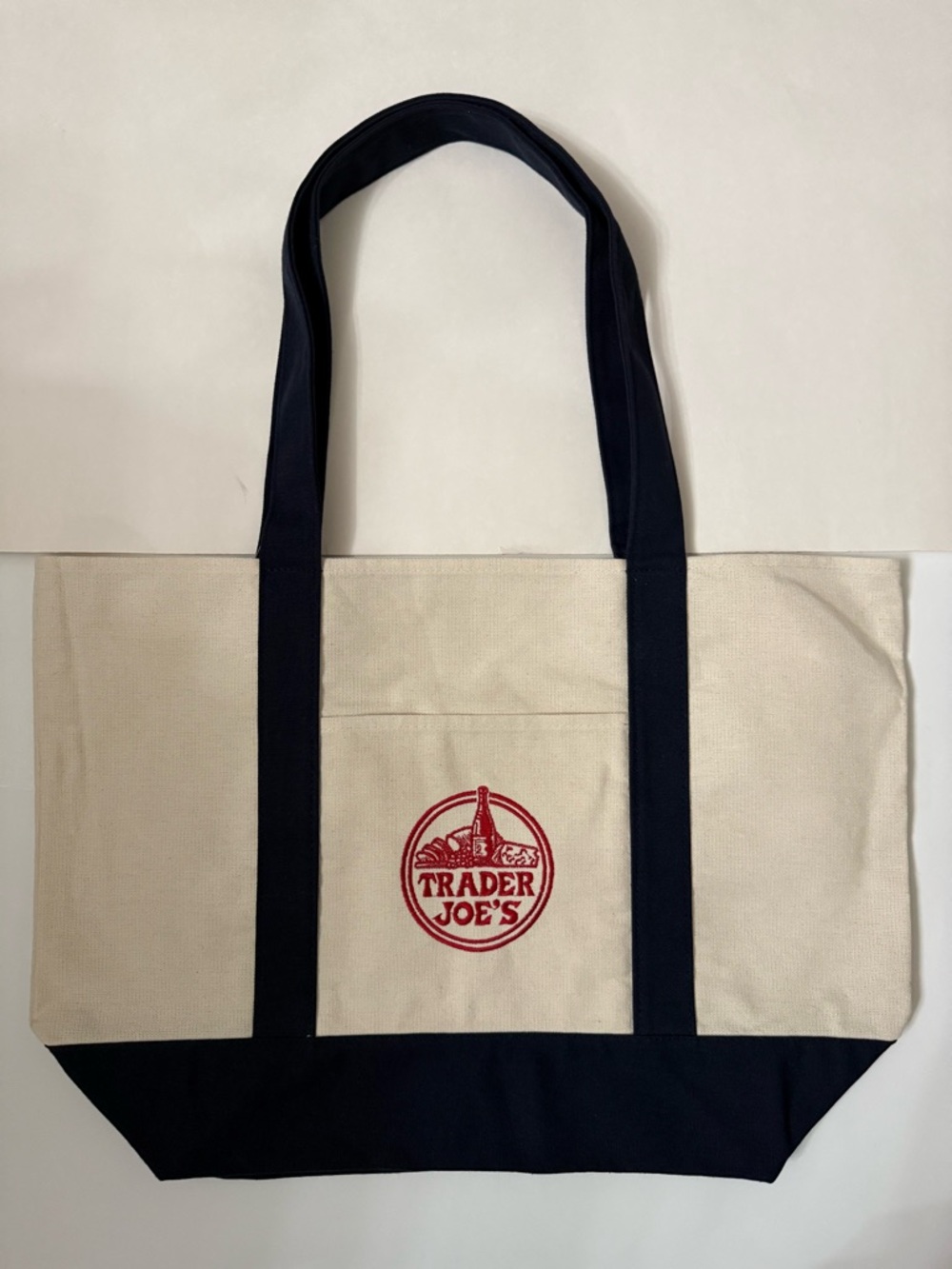 Trader Joe's Large Blue Canvas Tote Bag